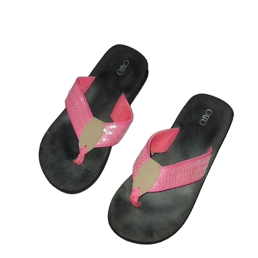 5/$25 Cato size 9 pink sequin thong flip flops sandals